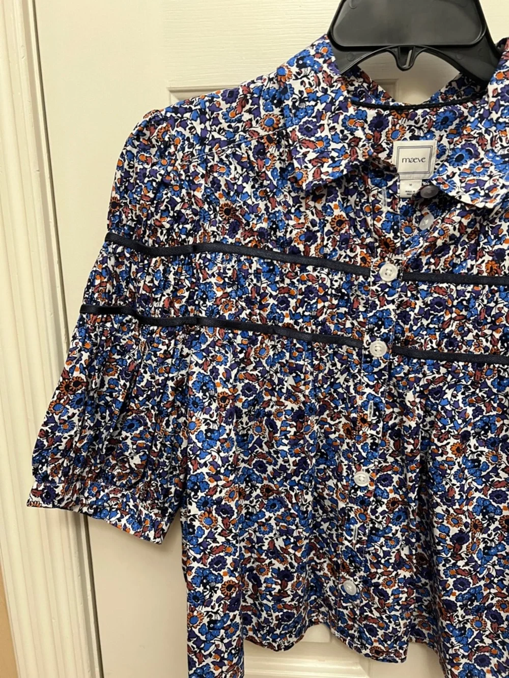 Leandra Shirred Yoke Blouse by Maeve - blue - Picture 8 of 11